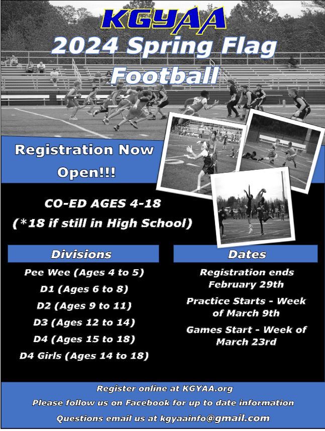 2024 Spring  KGYAA Flag Football - Registration