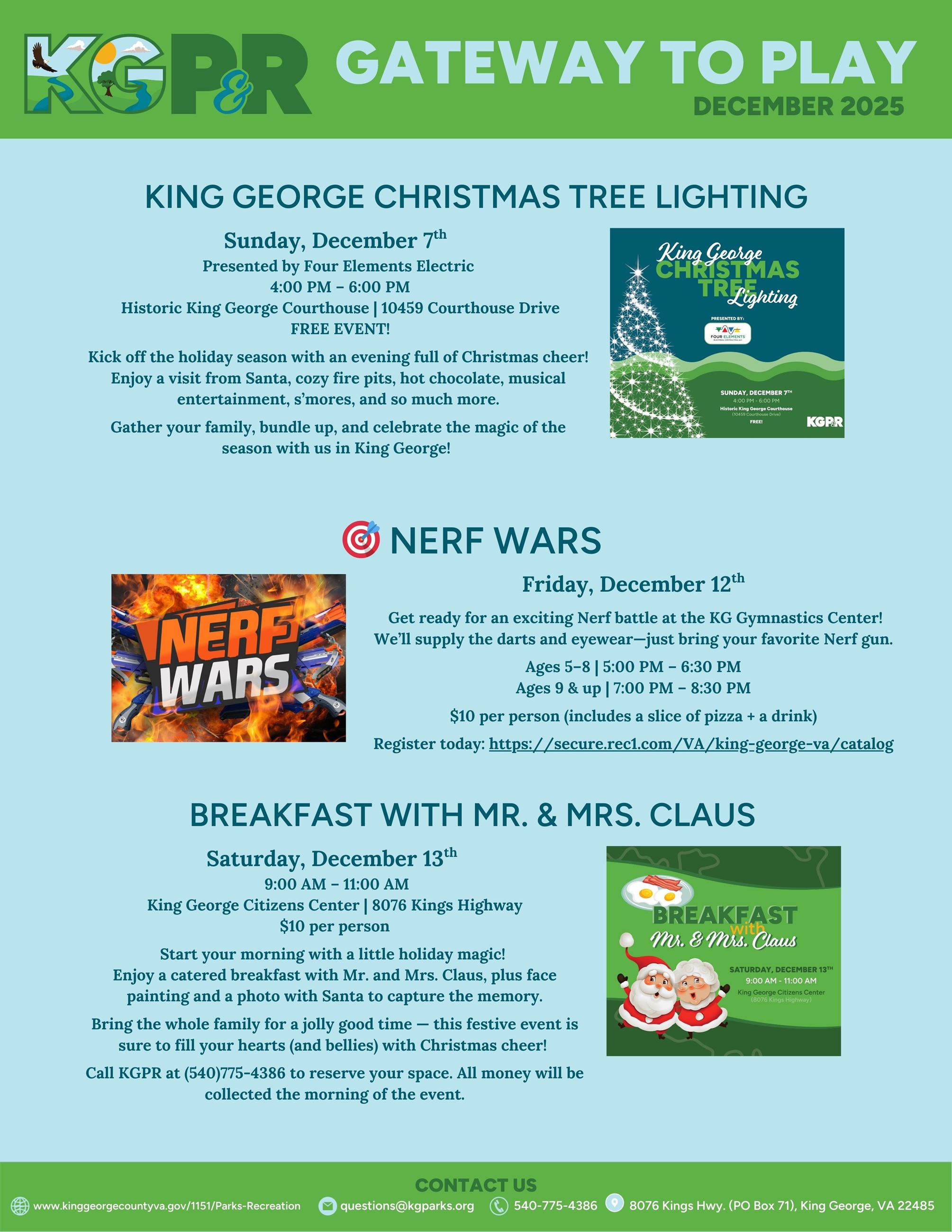 Newsletter with special events and senior programs listed.