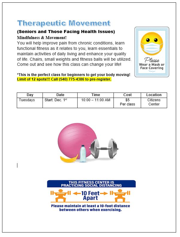 Therapeutic Movement Flyer Image